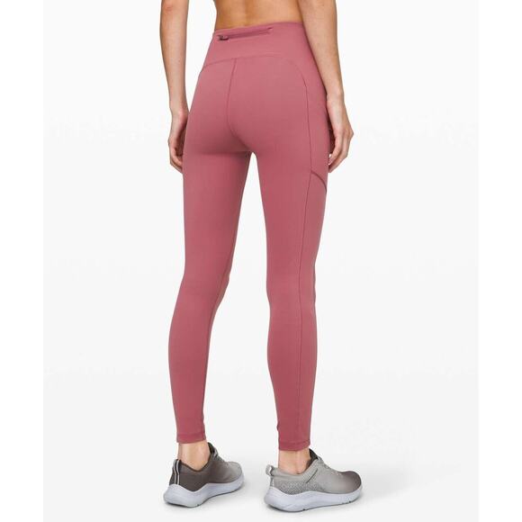 Womens Lululemon Full On Luxtreme 28" Moss Rose Pink Speed Up Tight-10 - Picture 1 of 8